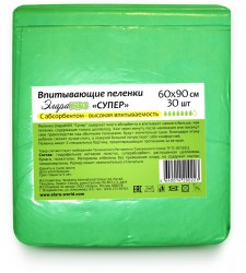 Пеленки впитывающие, AMD (АМД) р. 60смх90см 30 шт супер