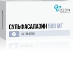 Сульфасалазин, таблетки покрытые пленочной оболочкой 500 мг 50 шт