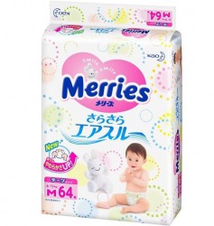 Подгузники, Merries (Меррис) 6-11 кг р. m 64 шт