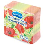 Салфетки бумажные, Waterflow (Ватерфлоу) 75 шт маки