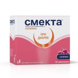 Смекта, порошок для приготовления суспензии для приема внутрь 3 г 3.76 г 30 шт клубника