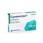 Сумамигрен, таблетки покрытые оболочкой 100 мг 6 шт