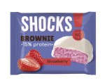 Бисквит протеиновый, FitnesShock (ФитнесШок) 50 г брауни клубника в белом шоколаде